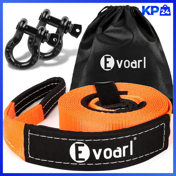 Abschleppseil 8T Bruchfestigkeit 5M X 5Cm Mit 2 SchäKel Und Aufbewahrungstasche-image