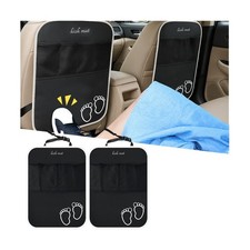 Car Kick Mats Backseat Organizer, 2PCS 2 in 1 Anti Kick Waterproof Back Seat ...