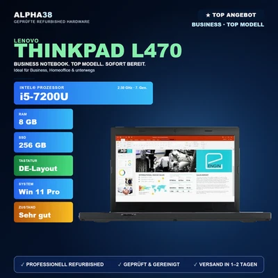 Lenovo ThinkPad L470 · i5-7200U · 8GB · 256GB
