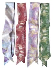 4 Pack Purse Scarf for Bags Silk Head Scarf for Hair Handbag Women Scarfs Rib...