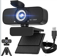 1080P Full HD Webcam with Built-in Microphone  Tripod, Auto Focus