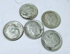 ROOSEVELT SILVER DIMES, LOT OF 5, 90% SILVER FREE SHIPPING #8805