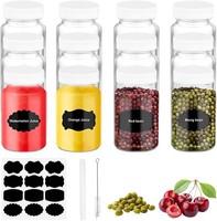 Glasflaschen 60Ml 12 StüCk Mit Deckel - Auslaufsicher FüR Saft, Shots, GewüRze,
