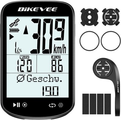 GPS Fahrradcomputer Kabellos ANT+ Bluetooth 2.6'' Glasdisplay 50H Akku