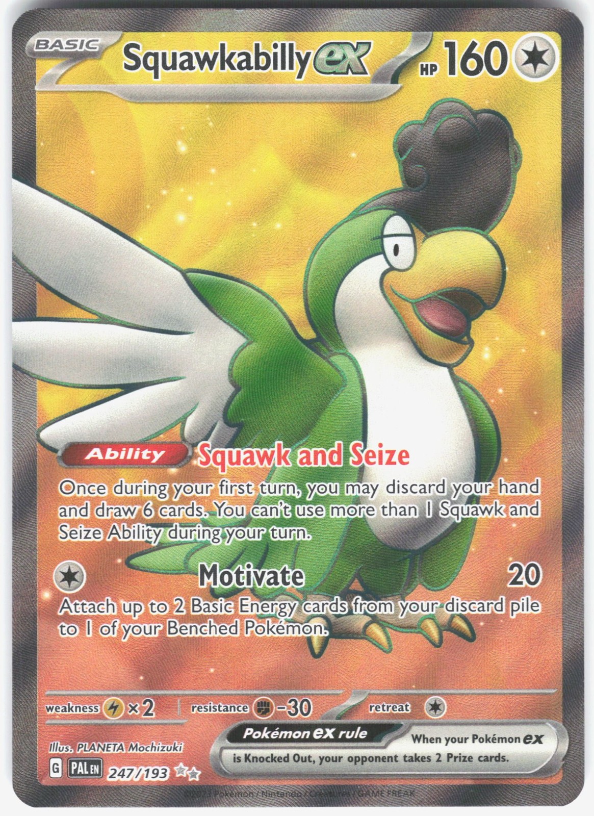 Squawkabilly ex 247/193 Paldea Evolved Ultra Rare Holofoil Pokemon NM