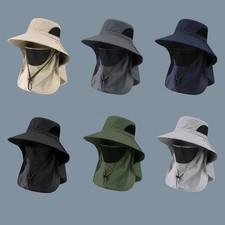 Wide Brim Sun Hat UV Protection Bucket Cap For Hiking Camping Fishing Safari Men