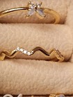 gold Adjustable   Cubic Zirconia  Case 4set New, can be used for toe rings . — photo 3
