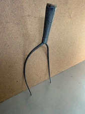 Vintage Pitch Fork Head 2 Tine Hay Prong Primitive Garden Farm Tool With Ferrule