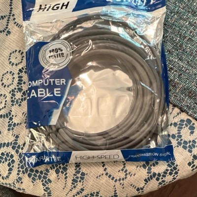 Gray High-Speed RJ-45 Ethernet Cable 20m Cat 5e Universal LAN