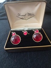Vintage Swank Set Cufflinks And Shirt Stud Gold Tone