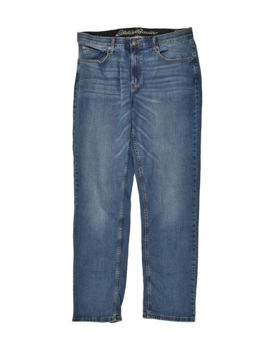 EDDIE BAUER Mens Straight Jeans W36 L32 Blue Cotton BF81