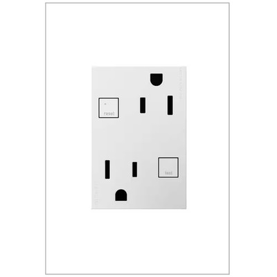 Adorne 15 Amp 125-Volt Tamper-Resistant Self-Test Plus-Size Duplex GFCI Outlet