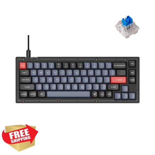 Keychron V2 Wired Custom Mechanical Keyboard, 65% Layout QMK/VIA Programmable...