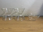 VTG (5) Pyrex 445 Clear Glass Custard Cups Ramekins Bowls 3 Rings Smooth Edge