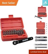 Professional Quality 34-Piece Torx Bit Set & Mini Ratchet for Precision Tasks