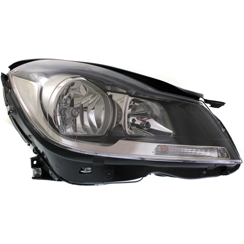 Headlight Set For 2012-2015 Mercedes Benz C250 Left and Right Black Housing 2Pc Foto 3 de 4