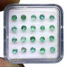 20 Pcs Natural Colombian Emerald 2.5-2.6mm Round Cut Loose Untreated Gemstones