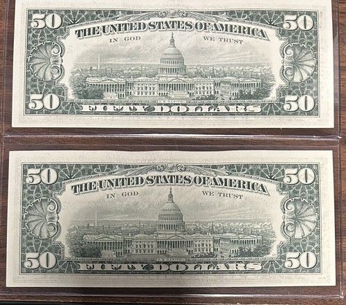 1969 NY Sequential Set 50$ Dollar Bills 50BL41,42 - Picture 2 of 2