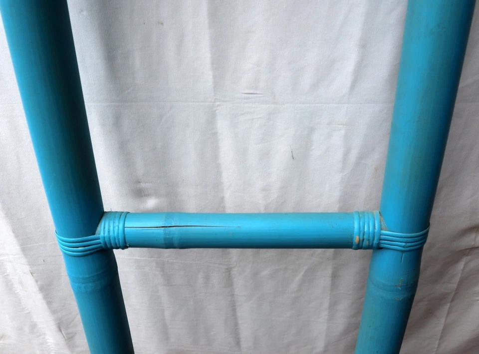 Scala En Bambú CM 160X40 Étnico Puerta Toallas Baño Azul Cielo Bambú - Imagen 4 de 4