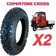 Coppia Gomma Pneumatico 3.50-10  51J CROSS TASSELLATA APE PIAGGIO VESPA PX 3 50