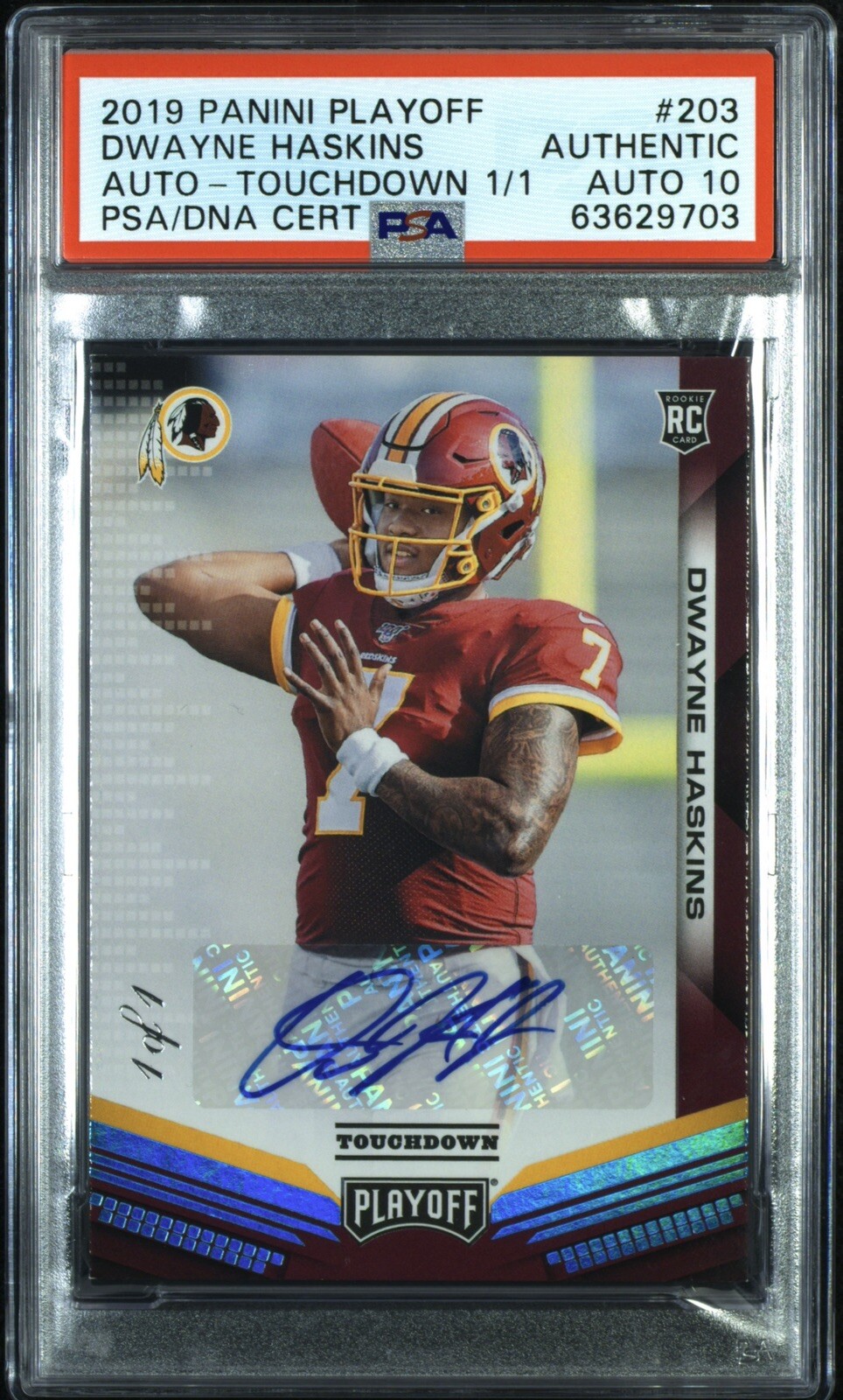 Dwayne Haskins Panini Playoff #203 Touchdown 1/1