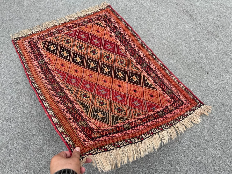 2,6 x 3,5 pies  Alfombra de arte de lana - Afgana hecha a mano estilo caída Mushwani - Alfombra tribal Foto 3 de 4