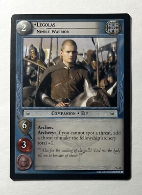 LOTR TCG ROTK Return Of The King LEGOLAS NIMBLE WARRIOR 7C26 Unplayed
