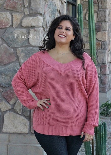 plus size mauve sweater