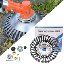 8" Rotary Weed Brush Joint Twist Knot Steel Wire Wheel Brush Disc Trimmer Head
