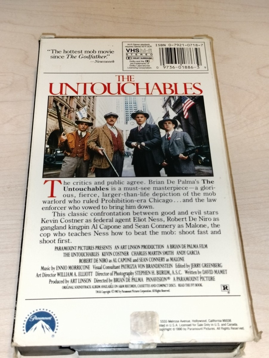 The Untouchables VHS Kevin Costner, Sean Connery, Andy Garcia