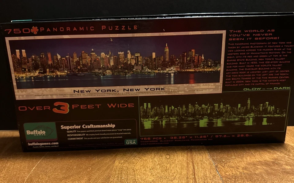 New York NY World Trade Center Twin Towers Panoramic Puzzle Glow In The Dark - Image 3 of 4