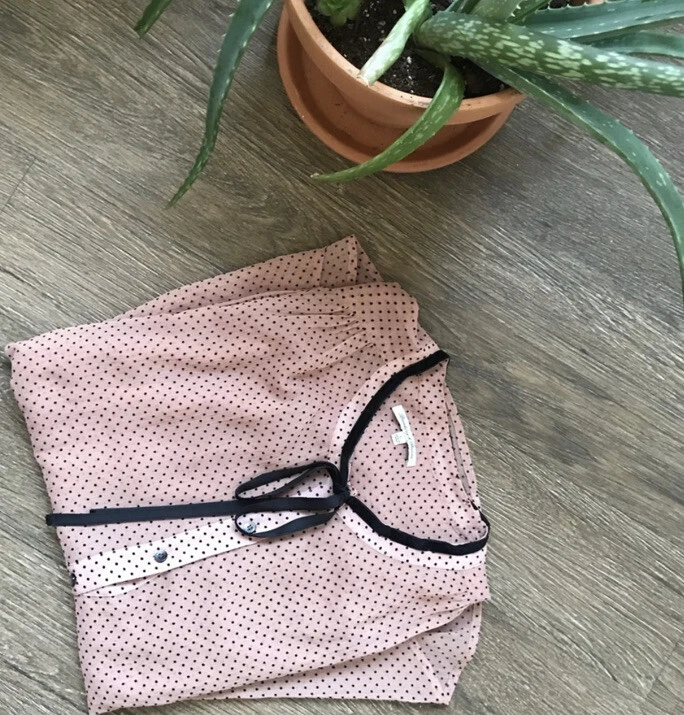 EUC Madewell Alexa Chung Pussy Bow Tie Neck Long Sleev Blouse Top S XS Dot Polka - Image 2 of 4