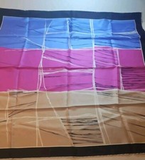 NOS Vintage ROMANO DI ROMA color Block square silk Scarf 30", Made in Italy