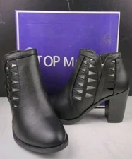 TOP MODA Dave-55 Women's Bootie, Black, sz 9