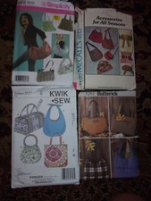 Vintage lot 4 Purse Tote Bag Patterns McCalls Butterick Kwik Sew Some New