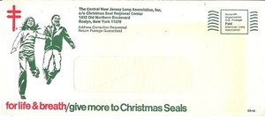 A postely used envelope from Xmas seal drive year is unknown.  Different!