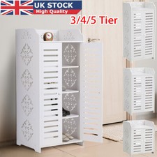 5 Tier Wooden Shoe Rack Storage Shelf Unit Cabinet Organiser Footwear Stand