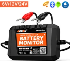 6V 12V 24V Battery​​ Tester Health Monitor Analyzer for Motorcycles Trucks Cars 