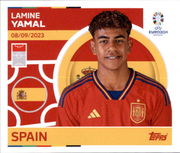 【新品/タグ付き】EURO2024 スペイン代表♯19 ラミン・ヤマル【XL】 Topps EURO EM 2024 Sticker ESP 19 - Lamine Yamal | eBay