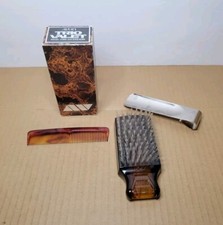 Vintage Avon Trio Valet Brush, Comb, And Shoehorn 3-in-1 Amber Color Brush
