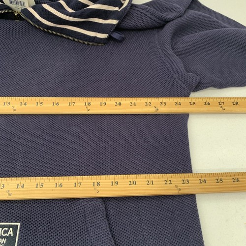Maglione Nautica American Yachting da uomo grande cappuccio cotone blu navy oversize nuovo - Foto 10 di 11