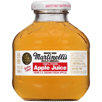 Martinelli s Apple Juice 100% Pure 10 oz Bottles (12 Pack) | No Sugar Added