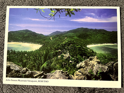 Rare Vintage Postcard John Suwan Mountain Viewpoint KOH TAO Bangkok Thailand