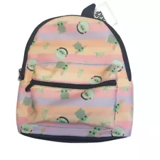 Bioworld Star Wars MINI Backpack Pink Multi-Color Grogu Baby Yoda Frog 11" x 9"