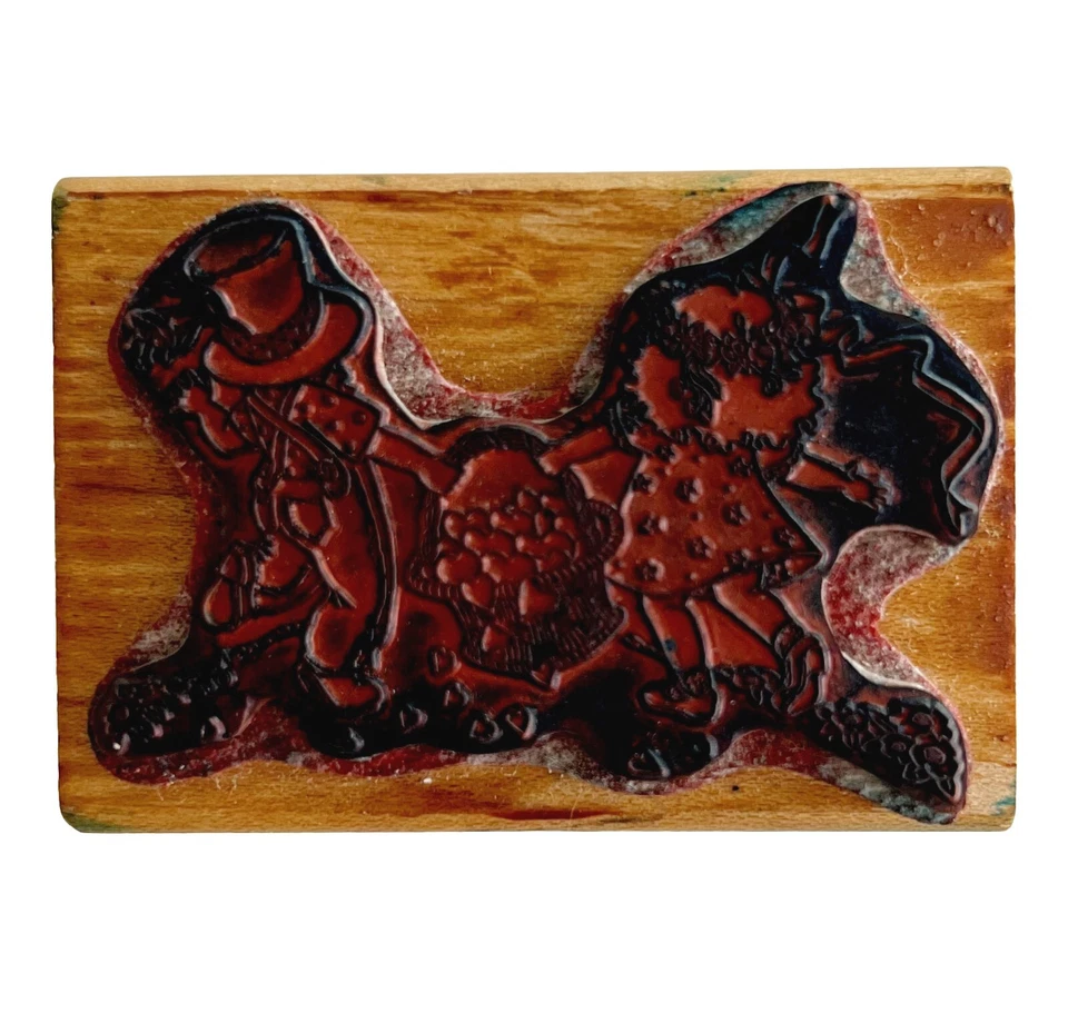 Sello All Night Media 1988 usado de colección dos jóvenes amantes cesta de corazones DWGG1 Foto 2 de 2