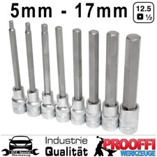 8x Innensechskant Stecknuss 1/2 Steckschlüssel 5 - 17 mm Lang Für Inbus Schraube