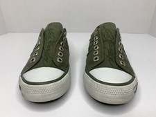 Ed Hardy Women's Green Low Top Slip On Canvas Sz 5 Graphic Shoes P136
