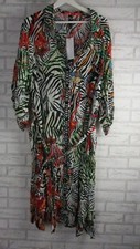 TS Taking Shape womens shirt dress multicoloured 20 new sheer belt 3/4 sleeves