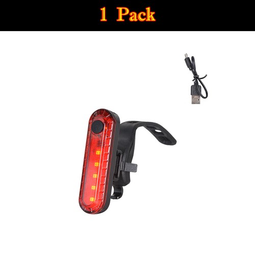 1-6pc Bicycle Tail Light 5-LED USB Rechargeable Bike Rear Safety Warning Cycling - Picture 10 of 15