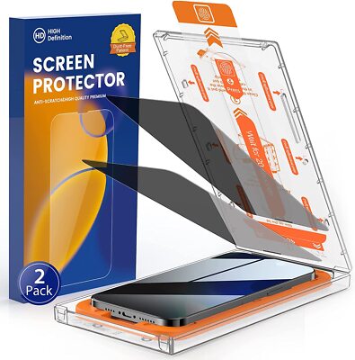 9H Glass Privacy Screen Protector Film w/Install Tool For iPhone 14/15 Pro Max